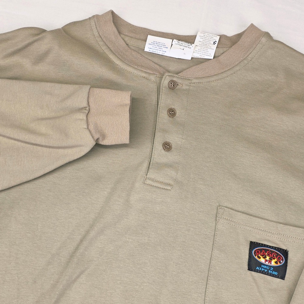 Rasco FR Fire Retardant Shirt Men's 3XL Long Sleeve Henley ATPV‎ 11.00 HRC 2